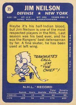 1969-70 Topps #35 Jim Neilson Back