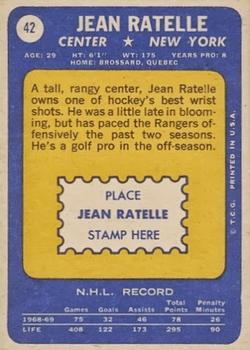1969-70 Topps #42 Jean Ratelle Back