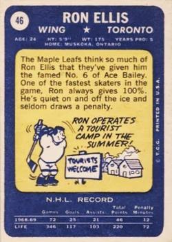 1969-70 Topps #46 Ron Ellis Back