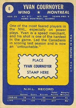 1969-70 Topps #6 Yvan Cournoyer Back