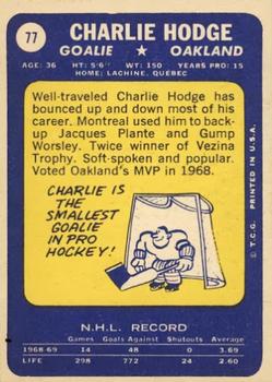 1969-70 Topps #77 Charlie Hodge Back