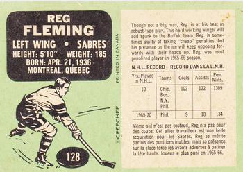 1970-71 O-Pee-Chee #128 Reg Fleming Back