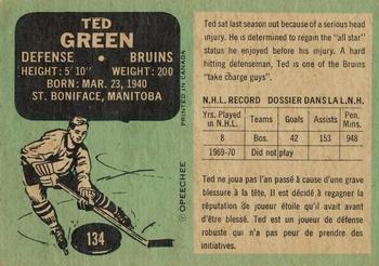 1970-71 O-Pee-Chee #134 Ted Green Back