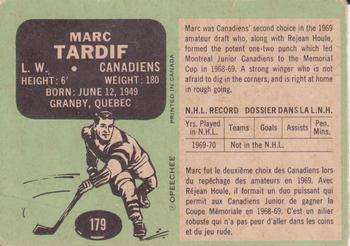 1970-71 O-Pee-Chee #179 Marc Tardif Back