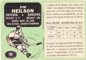 1970-71 O-Pee-Chee #185 Jim Neilson Back