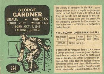 1970-71 O-Pee-Chee #224 George Gardner Back