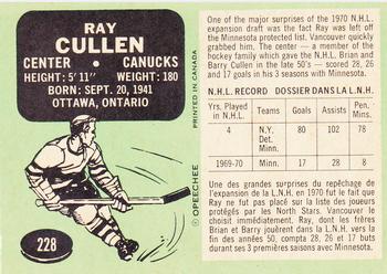 1970-71 O-Pee-Chee #228 Ray Cullen Back