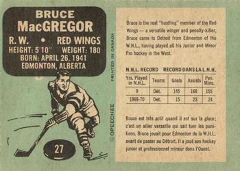 1970-71 O-Pee-Chee #27 Bruce MacGregor Back