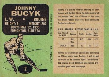 1970-71 O-Pee-Chee #2 Johnny Bucyk Back