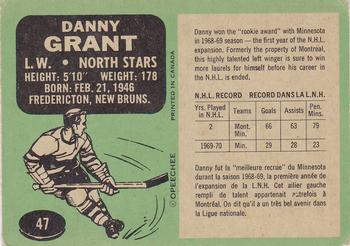1970-71 O-Pee-Chee #47 Danny Grant Back
