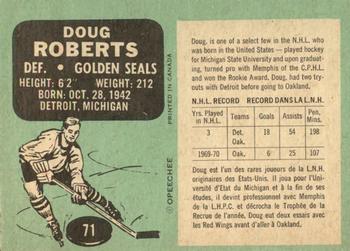 1970-71 O-Pee-Chee #71 Doug Roberts Back