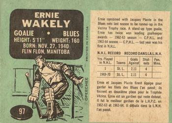 1970-71 O-Pee-Chee #97 Ernie Wakely Back