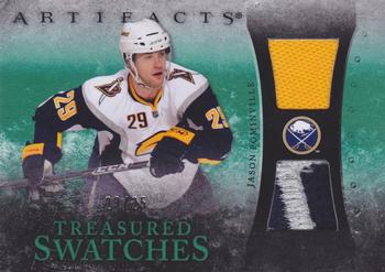 2010-11 Upper Deck Artifacts - Treasured Swatches Jersey Patch Emerald #TS-JP Jason Pominville  Front