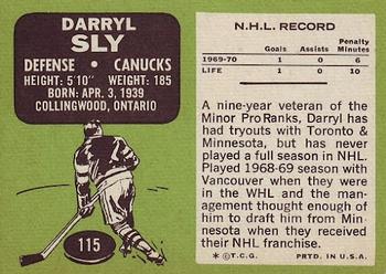1970-71 Topps #115 Darryl Sly Back