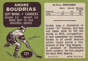 1970-71 Topps #121 Andre Boudrias Back