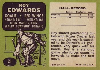 1970-71 Topps #21 Roy Edwards Back