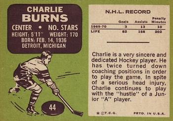 1970-71 Topps #44 Charlie Burns Back