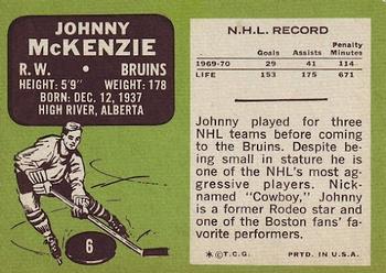 1970-71 Topps #6 Johnny McKenzie Back