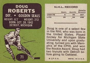 1970-71 Topps #71 Doug Roberts Back