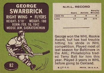 1970-71 Topps #82 George Swarbrick Back