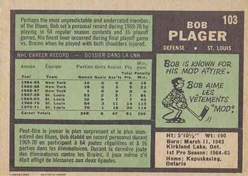 1971-72 O-Pee-Chee #103 Bob Plager Back