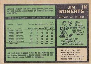 1971-72 O-Pee-Chee #116 Jim Roberts Back