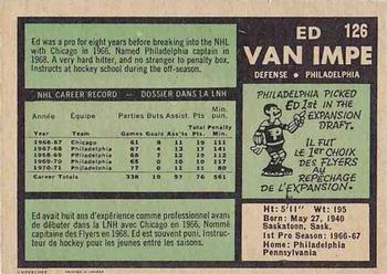 1971-72 O-Pee-Chee #126 Ed Van Impe Back