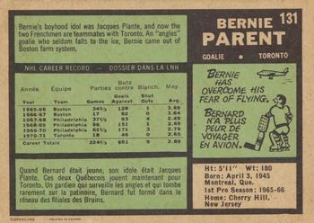 1971-72 O-Pee-Chee #131 Bernie Parent Back