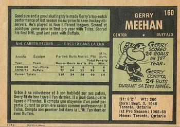 1971-72 O-Pee-Chee #160 Gerry Meehan Back