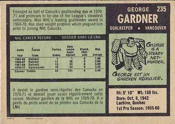 1971-72 O-Pee-Chee #235 George Gardner Back
