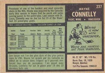 1971-72 O-Pee-Chee #237 Wayne Connelly Back