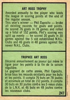 1971-72 O-Pee-Chee #247 Phil Esposito Back