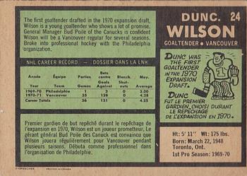 1971-72 O-Pee-Chee #24 Dunc Wilson Back