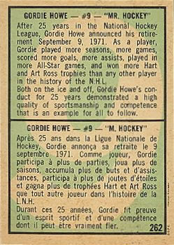 1971-72 O-Pee-Chee #262 Gordie Howe Back