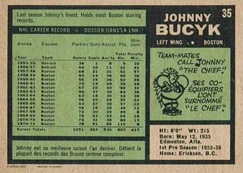 1971-72 O-Pee-Chee #35 Johnny Bucyk Back