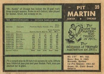 1971-72 O-Pee-Chee #39 Pit Martin Back