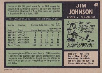 1971-72 O-Pee-Chee #48 Jim Johnson Back