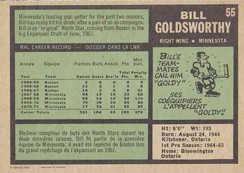 1971-72 O-Pee-Chee #55 Bill Goldsworthy Back
