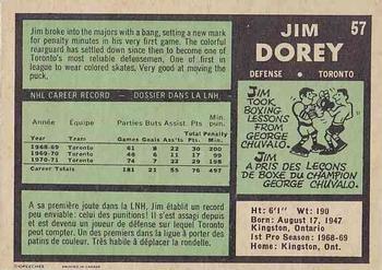 1971-72 O-Pee-Chee #57 Jim Dorey Back
