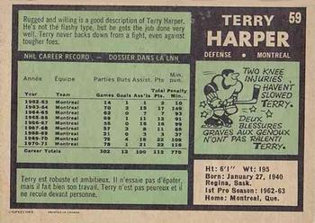 1971-72 O-Pee-Chee #59 Terry Harper Back