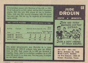 1971-72 O-Pee-Chee #68 Jude Drouin Back