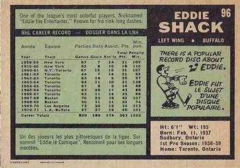 1971-72 O-Pee-Chee #96 Eddie Shack Back