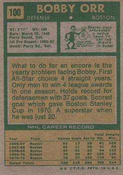 1971-72 Topps #100 Bobby Orr Back