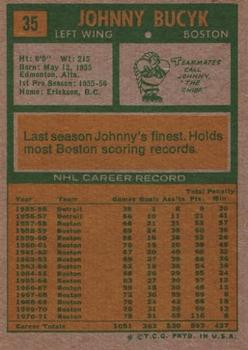 1971-72 Topps #35 Johnny Bucyk Back