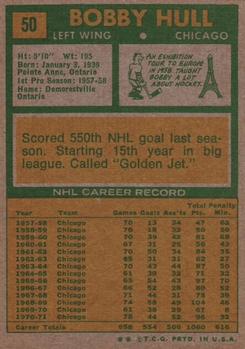 1971-72 Topps #50 Bobby Hull Back