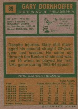 1971-72 Topps #89 Gary Dornhoefer Back