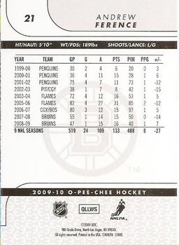 2009-10 O-Pee-Chee - Rainbow #21 Andrew Ference Back