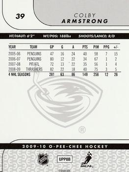 2009-10 O-Pee-Chee - Rainbow #39 Colby Armstrong Back