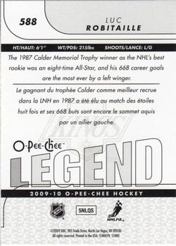 2009-10 O-Pee-Chee - Rainbow #588 Luc Robitaille Back