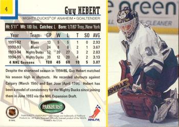 1995-96 Parkhurst International - Emerald Ice #4 Guy Hebert Back